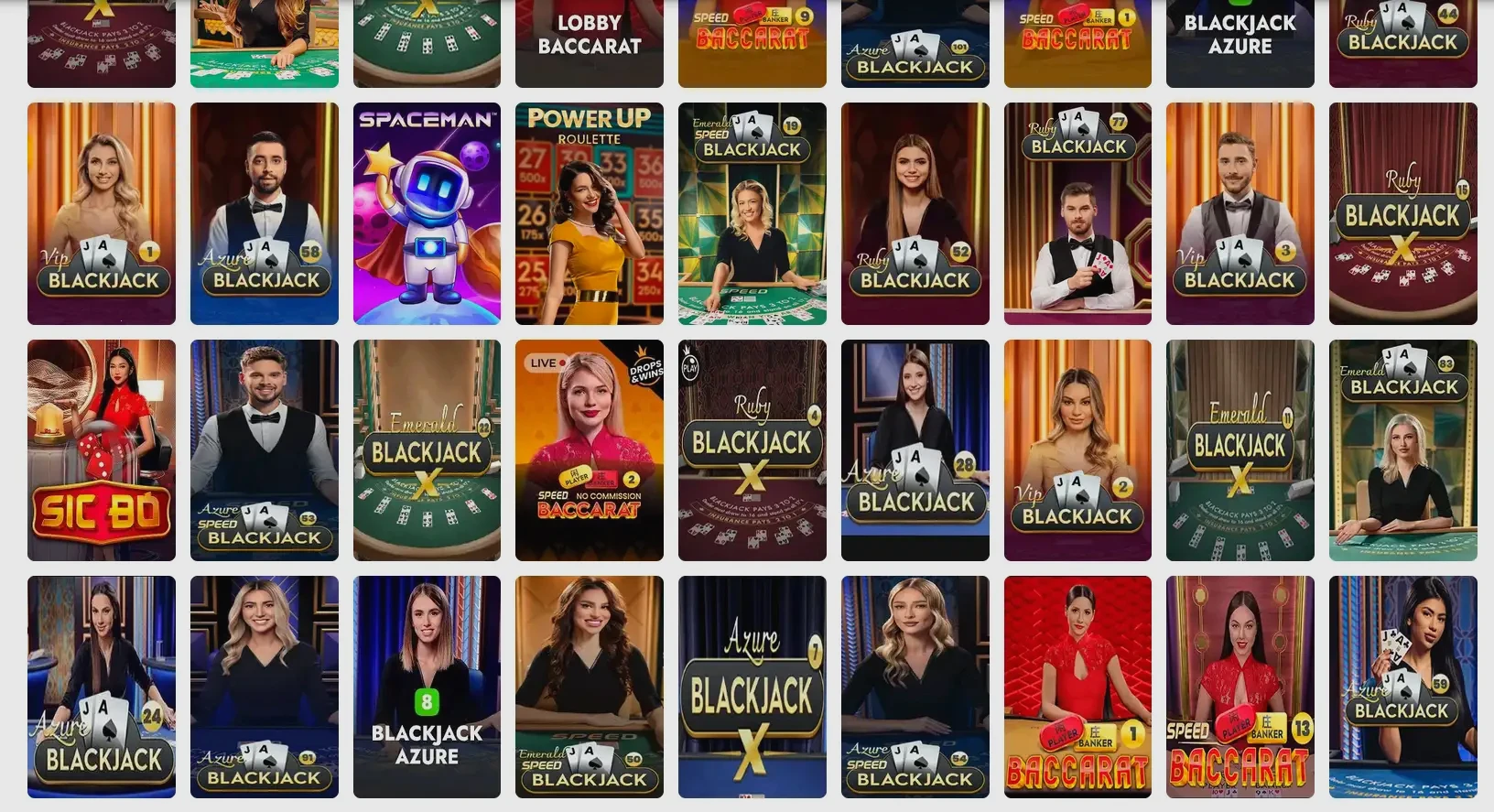 Barz Casino mobile app interface showing game lobby on smartphone